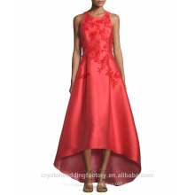 Alibaba Elegant Lange neue hohe niedrige vordere kurze rückseitige lange rote rosafarbene Farbe ein Linie Abend-Partei-Kleider oder Brautjunfer-Kleid LE45